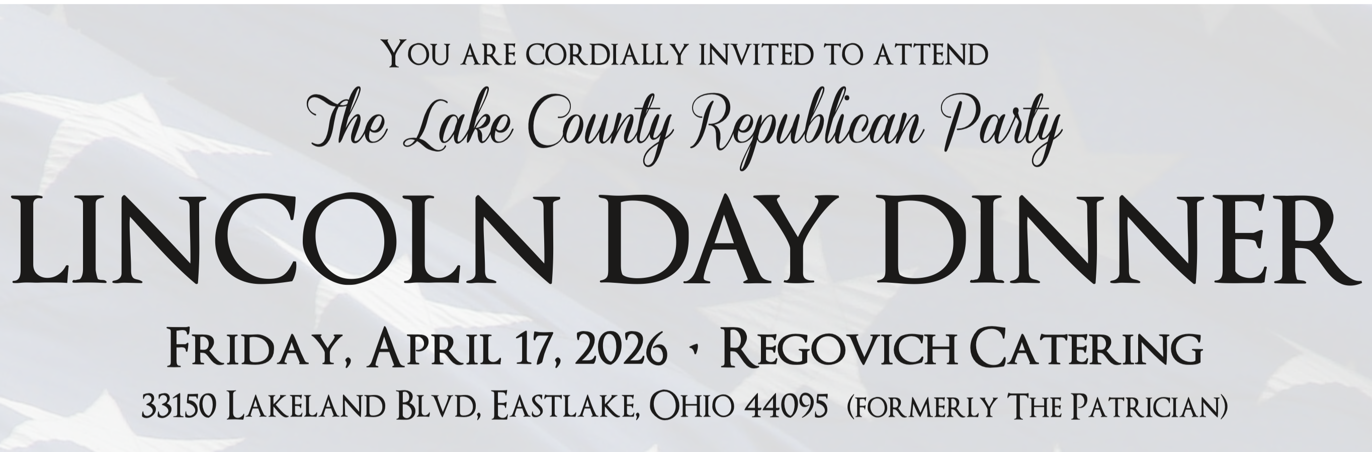 Lake County Ohio Republican Party LINCOLN DAY - U.S. Senator JON HUSTED our Keynote Speaker